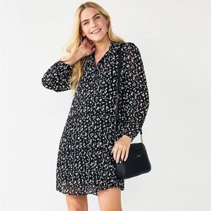 Nine West Georgette Collar Pleated Dress XL